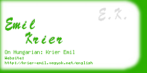 emil krier business card